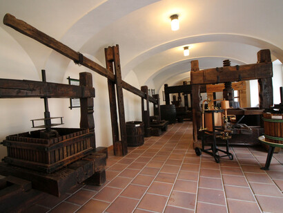 Exposition of Historic Wine Presses and Wine-Making Tools. Courtesy of National Museum of Agriculture