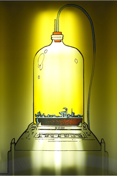 Mike Kelley, Lenticular 7, 2007, Lenticular panel, lightbox, 180.3 x 126.4 x 8.9 cm / 71 x 49 3/4 x 3 1/2 in, © Mike Kelley Foundation for the Arts.  All Rights Reserved/Licensed by VAGA, New York, Courtesy the artist and Hauser & Wirth, Photo: Fredrik Nilsen


