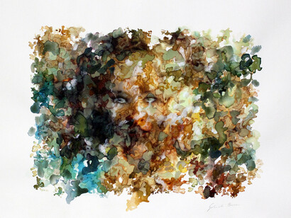 Gabriele Brucceri, Il contemporaneo frastagliato, 52 x 76 cm, mista su carta, 2014