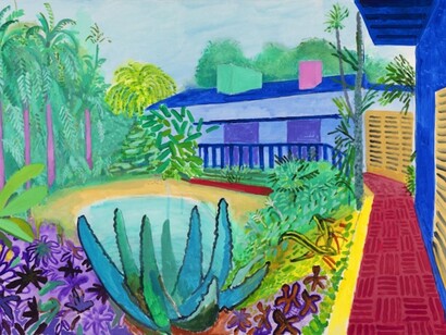 David Hockney, Garden 2015 2015, Acrylic on canvas, 48 x 72”, Private Collection, © Photo Credit: Richard Schmidt