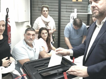 Oriol Junqueras votando el 1-O de 2017