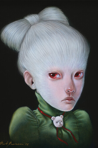 Paolo Pedroni. Furry Girl, 18x24 cm, oil on canvas, courtesy Dorothy Circus Gallery