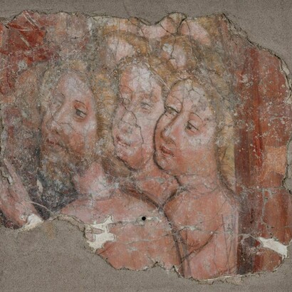 Unknown painter, Fragment with a scene of Christ in Limbo, early 15th cent. Courtesy of National Gallery of Slovenia
