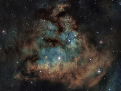 Astrophotography of a distant nebula, thousand of light years away