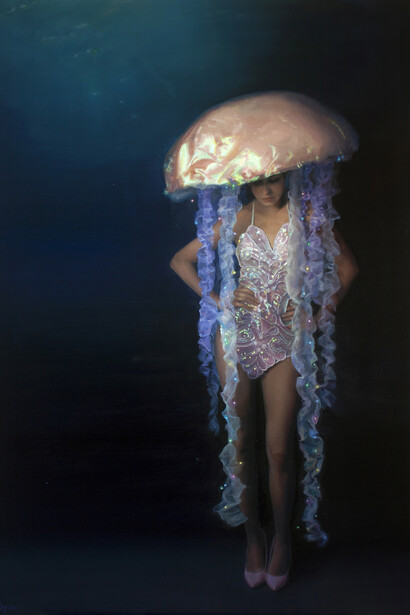 SJ Fuerst, Jellyfish, 2018, Oil on canvas, 86x122cm. Courtesy the artist