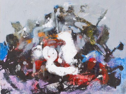 Aubrey Williams, Sunspot Maximum VII, 1989, acrylic on paper, 48x61 cm, © Estate of Aubrey Williams, all rights reserved, DACS/Artimage, 2023, photo © Jonathan Greet. Courtesy October Gallery, London