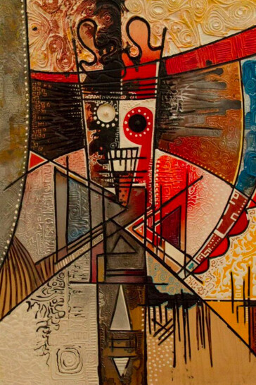 Ray Soko, Abracadabra, 2013, Wood and mixed media, 73cm x 63cm 
 

