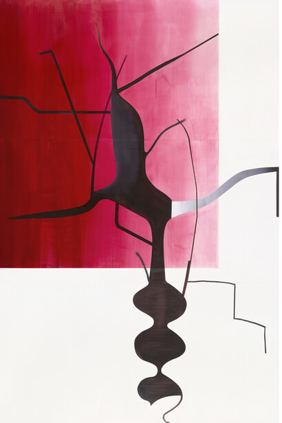 Albert Oehlen, Untitled 2014, Oil on Dibond, 147 5/8 x 98 7/16 inches (375 x 250 cm) © Albert Oehlen. Courtesy of the artist and Gagosian Gallery