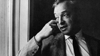 Retrato fotográfico del autor Saul Bellow utilizado para la contraportada de la primera edición de Herzog (1964)