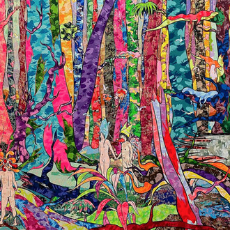 Golden birds_2020_Acrylic on canvas 137.16 x 190.5 cm 