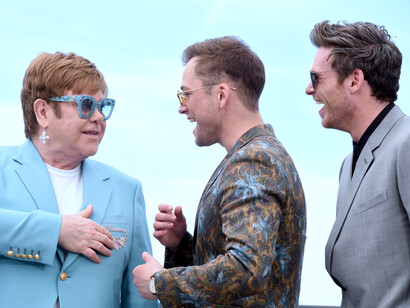 Elton John, Taron Egerton y Richard Madden en Cannes