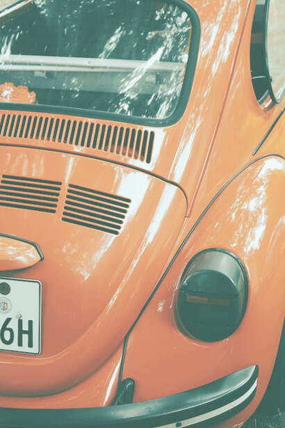 Orange vintage car close-up photography