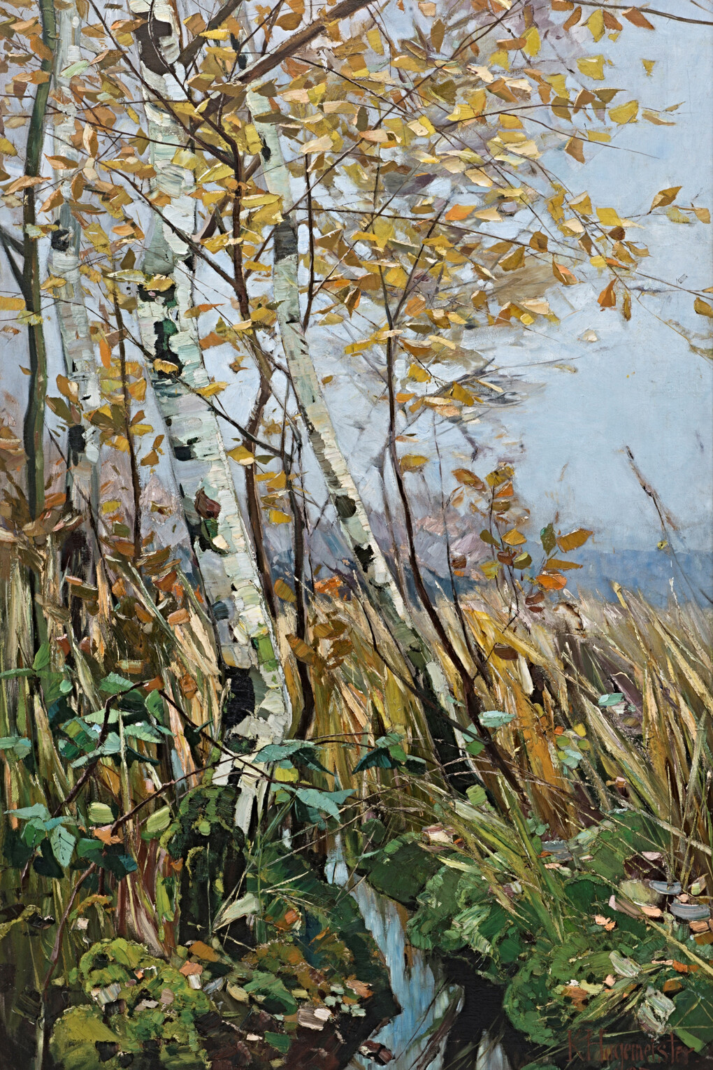 Karl Hagemeister, Birkenwaeldchen im Herbst