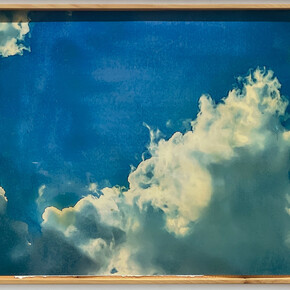 Doug & Mike Starn, Untitled (Sky), 2023, ultrachrome K3 epson ink jet print on gelatin hand-coated Zerkall paper and scotch tape, 24x36 inches © Doug & Mike Starn. Courtesy Robert Mann Gallery
