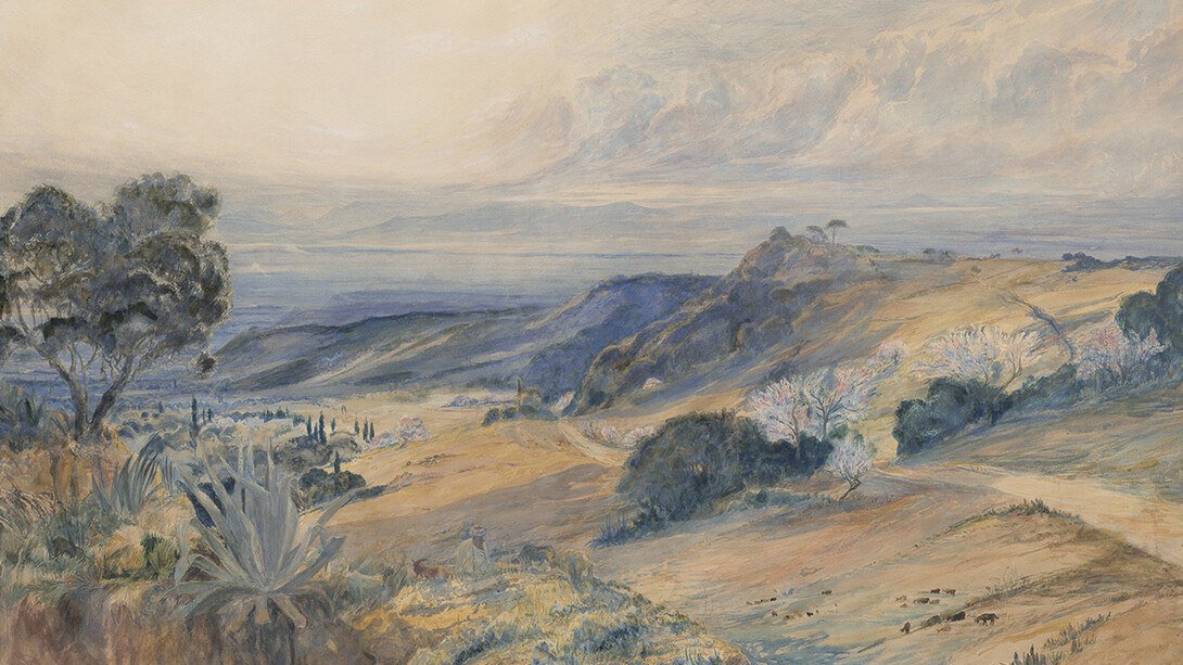 Barbara Leigh Smith Bodichon, Algerian landscape, with the Atlas Mountains in the distance, 1860–61. Courtesy of National Gallery of Canada