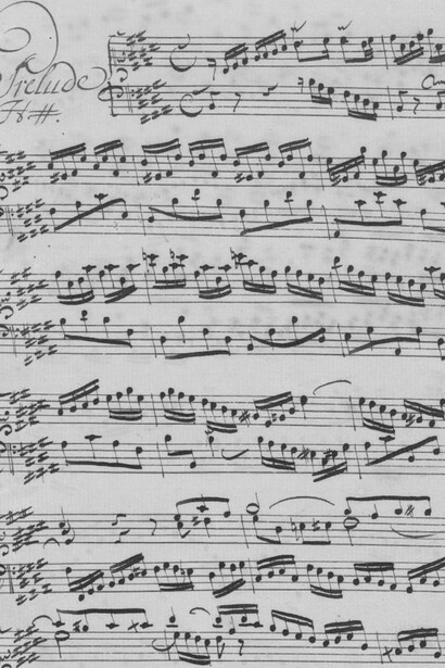 Inicio del preludio en si mayor del Clave bien temperado II. Copia de 1744, de Johann Christoph Altnikol (Biblioteca Estatal de Berlín, Ms. P 430)