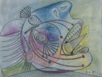 Pablo Picasso, Estudio para una cabeza llorando (II). Dibujo preparatorio para «Guernica» 