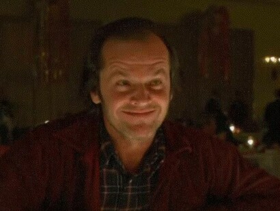 Jack Torrance durante la celebre scena al bancone con il barista Lloyd 