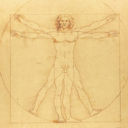 Homem vitruviano, desenho de Leonardo da Vinci