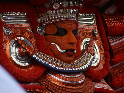 Theyyam, a sacred Hindu dance from Kannur, Kerala, is performed in the temples and groves of Malabar. With over 400 forms, it is believed to channel divine blessings to devotees