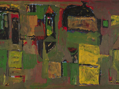 Asaad Arabi, City of Silence, 2014, Acrylic on canvas, 115 x 195 cm