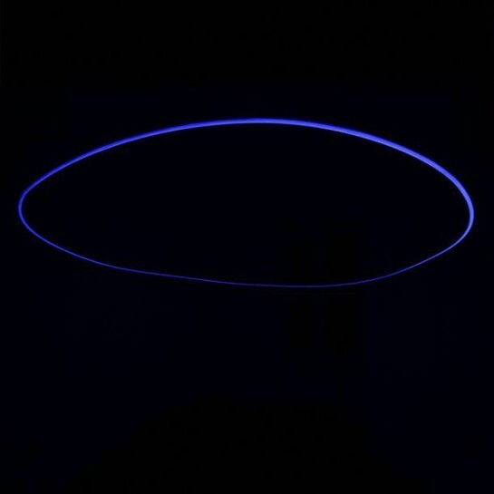 Gianni Colombo, "Spazio curvo", 1992, PVC e lampada ultravioletta, dimensione variabile, Courtesy A arte Invernizzi, Milano, Foto Bruno Bani, Milano