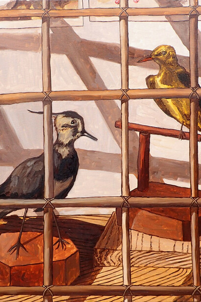 João Francisco, Untitled, A Grid - A Cage, 2015, oil on canvas, 60 x 50 cm