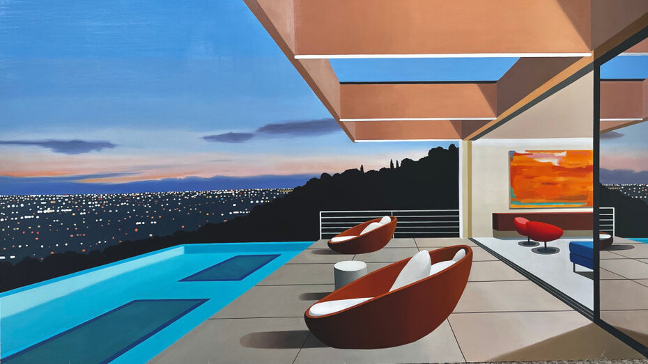 Tom McKinley, View From Belair (detail), 2023. Oil on panel, 34 x 49 inches. Courtesy of the artist and Berggruen Gallery