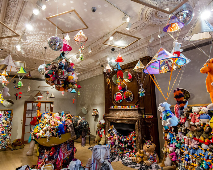 Charlemagne Palestine’s Bear Mitzvah in Meshugahland, Exhibition view. Courtesy of The Jewish Museum 