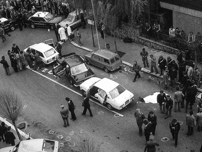 Via Mario Fani dopo la strage delle Brigate Rosse 