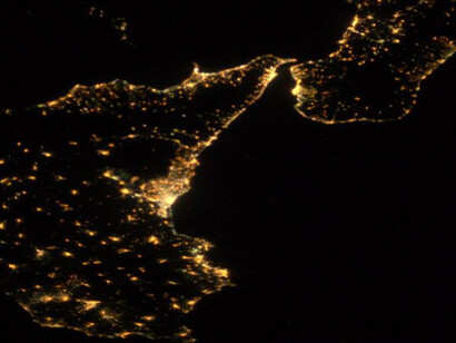 Lo stretto di Messina fotografato dall’astronauta Luca Parmitano