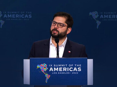 Gabriel Boric, presidente de Chile, interviene en la Cumbre de las Américas 2022