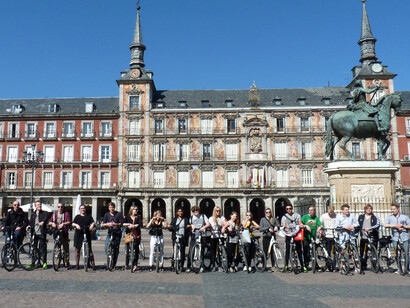Ruta ciclista por la Plaza Mayor de Madrid