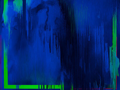 Jacqueline Humphries, untitled, 2014, enamel on linen, 290 x 323 cm, 114 x 127 ins, Courtesy Stuart Shave/Modern Art, London, and Greene Naftali, New York