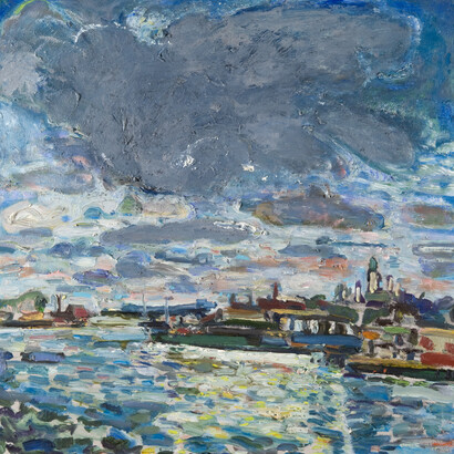 Bernard Chaet, Gloucester harbor, 2002. Courtesy of LewAllen Galleries