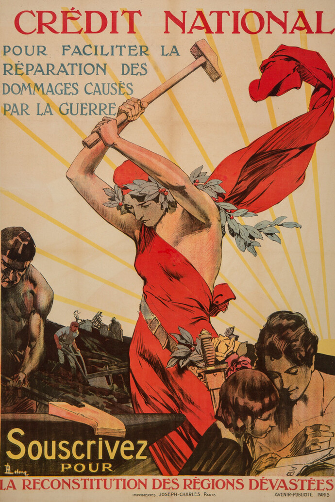 René Lelong, Crédit National, 1920. 113 x 80 cm. Imprimerie Joseph - Charles, Paris. Collezione Isolabella