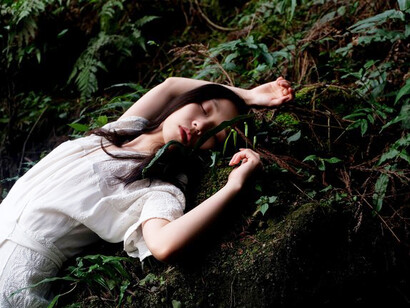 Woman in white dress