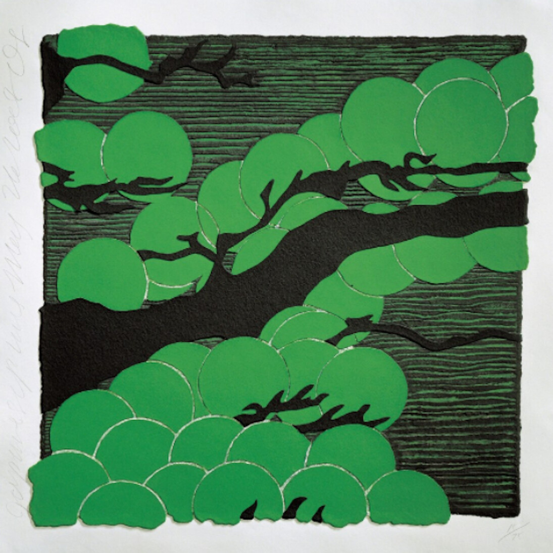 Donald Sultan, Japanese Pines, 2008. Courtesy of Mixografia