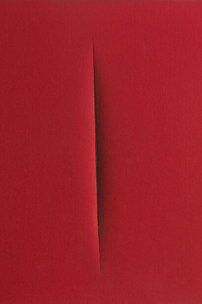 Lucio Fontana, Concetto spaziale, Attesa, 1965, water-based paint on canvas, 66 x 53 cm. © Tornabuoni Art