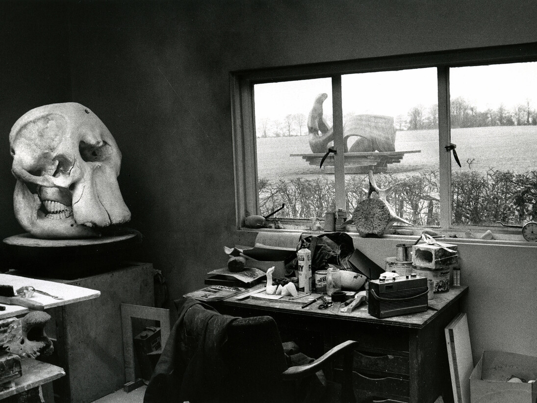 Andre Kertesz, Henry Moore's Studio with Elephant Skull, England, 1980. The Estate of Andre Kertesz 2015, Courtesy James Hyman Gallery, London