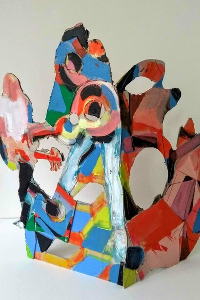 Anne Ryan, Rockers and planets, 2019, acrilico su carta ritagliata, 50x60cm 