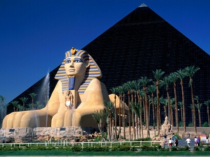 The Sphinx and the Pyramid of Cheops in Las Vegas