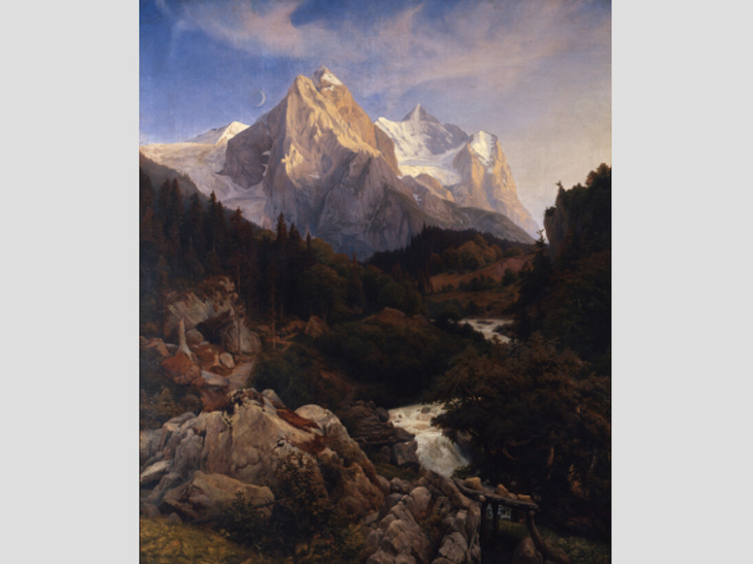 Johann Wilhelm Schirmer (1807–1863), Das Wetterhorn, 1838, Öl auf Leinwand, 242 x 199 cm, Stiftung Museum Kunstpalast Düsseldorf, Dauerleihgabe der Kunstakademie Düsseldorf