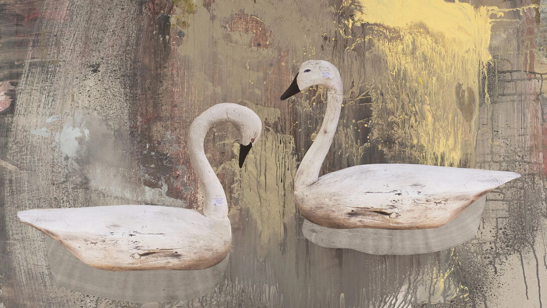 Holly Roberts, Two swans (detail), 2025. Courtesy of Craig Krull Gallery