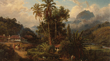 Hacienda en San Esteban, Carabobo, Venezuela. Óleo de Ferdinand Bellermann (Museos Estatales de Berlín, Alemania)
