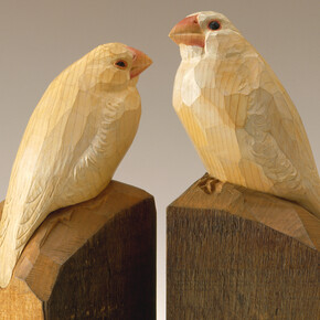 Kotaro Takamura, ‘A Couple of White Paddy-Birds’, c.1931, Painted wood, Private Collection. Photo: Tadashi Takamura