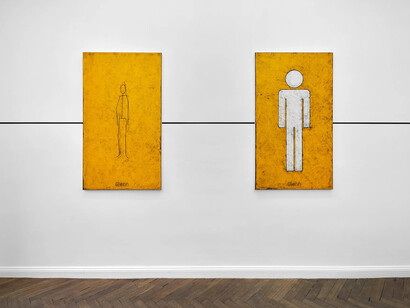 Mullican, Above and below the three worlds, exhibition view. Courtesy of Galerie Thomas Schulte