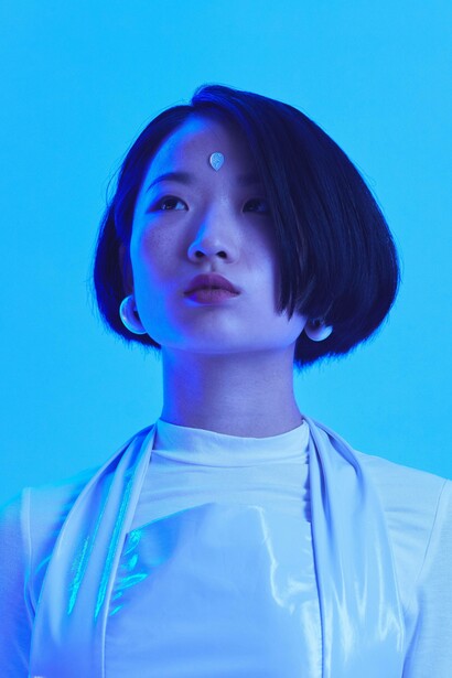 Woman looks into the distance