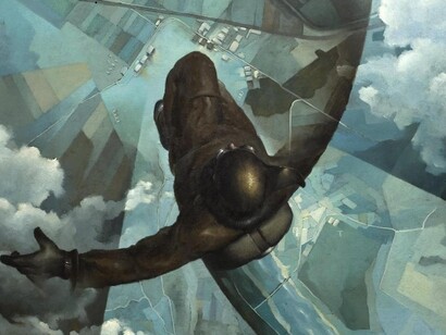 Prima che si apra il paracadute Tullio Crali