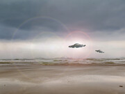 Captivating UFO sighting unfolds on a deserted beach, sparking intrigue and mystery